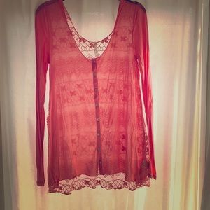 Free People peach blouse, perfect for spring!